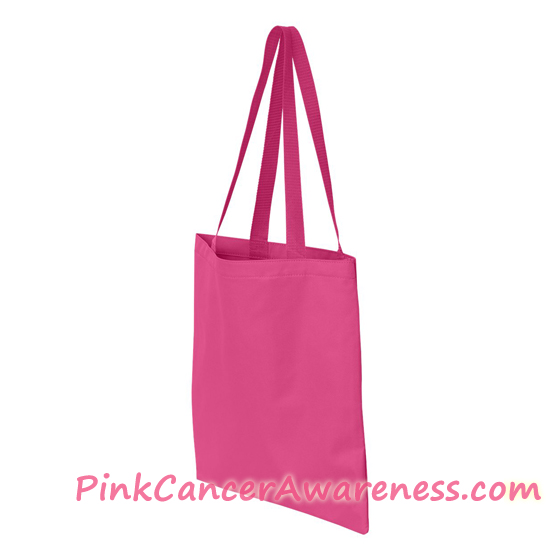 Hot Pink Recycled Tote Bag side view