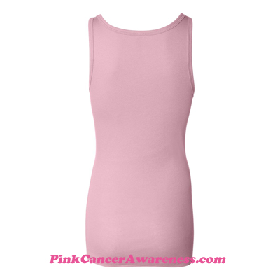 Light Pink Ladies' Sheer Mini Rib Tank Top Back View