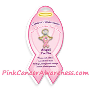 pink ribbon cancer awareness tac pin