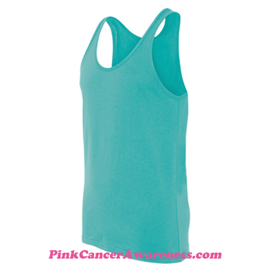 Teal Unisex Jersey Tank Side View