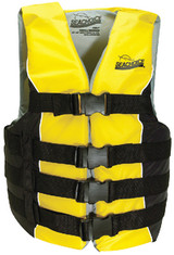 SEACHOICE 50-86420 BLACK/YEL 4 BELT VEST-LG/XL