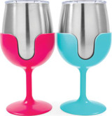 CAMCO RV 51915 WINE TUMBLER SET BLUE/PINK 8OZ