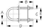 SEA-DOG LINE 080263-1 UBOLT SS 1/4X13/8
