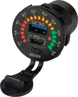 SEA-DOG LINE 426519-1 RAINBOW VOLT METER W/USB-C