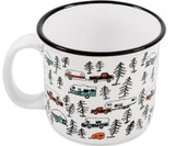 CAMCO RV 53383 MUG WHITE SKETCH PATTERN 14OZ