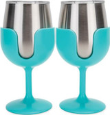 CAMCO RV 53484 WINE TUMBLER 2PK 8OZ. BLU/BLU