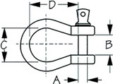 SEA-DOG LINE 147619 GALV ANCHOR SHACKLE 3/4