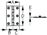 SEA-DOG LINE 203080-1 DAMP BUTT HINGE SS 2X3 PR