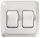 RV DESIGNER S533 SWITCH-WALL DBL ON-OFF WHITE