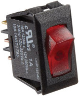 RV DESIGNER S245 SWITCH-ILL ROCKR 125V BLK W-RD