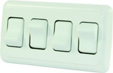 JR PRODUCTS 12331 QUAD RCKR SW ASS/W/BEZEL WHITE