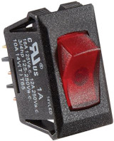 RV DESIGNER S247 SWITCH-ILL ROCKER 10A BLK W-RD