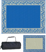 MING'S MARK INC RA3-BLU/BEIGE 9X12 PATIOMAT BLU/BEIGE CLAS.