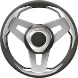 UFLEX LOREDAN B/S/CH STEERING WHL-BLK GRIP SLVR SPK
