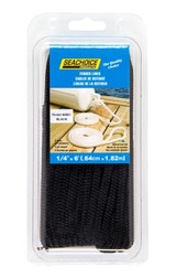 SEACHOICE 40861 FEND LINE BLACK BRD 1PR 1/4X6F