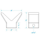 C.H. YATES RUBBER 56250 BOW STOP-2 X2 -3/8 I.D.(BULK)