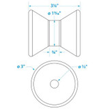 C.H. YATES RUBBER 56300 BOW ROLLER-3 -1/2 I.D.(BULK)