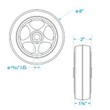 SEACHOICE 50-52070 6" BLK POLY SPARE JACK WHEEL