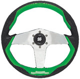 UFLEX GRIMANI G/S STEERING WHL-GREEN GRIP SILVR