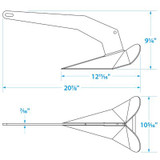 SEACHOICE 43840 14 LB SS PLOW ANCHOR