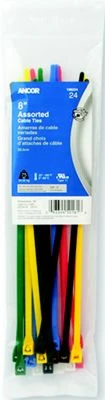 ANCOR 199224 CBL TIE 8" ASSORTED 24PC