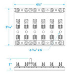 SEACHOICE 13441 FUSE/TERMINAL BLOCK-6 GANG