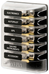 BLUE SEA SYSTEMS 5018-BSS FUSE BLOCK AGC 6 CIR.