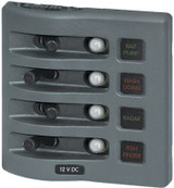 BLUE SEA SYSTEMS 4374-BSS PANEL WD 12VDC CLB 4 POS GRAY