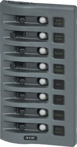 BLUE SEA SYSTEMS 4378-BSS PANEL WD 12VDC CLB 8POS GRAY
