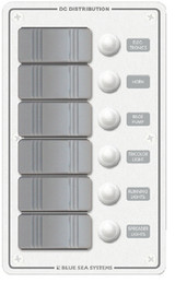 BLUE SEA SYSTEMS 8273 6 POS. VERTICAL WHITE PANEL