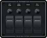 BLUE SEA SYSTEMS 8372 PANEL H2O CB 12VDC 4 POS BLACK