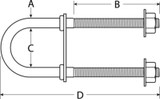 ATTWOOD MARINE 3392-3 BOW EYE U-BOLT 1/2-13 X 3-1/4