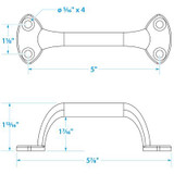 SEACHOICE 50-37501 TRANSOM HANDLE-6 -CPZ