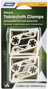 CAMCO RV 51077 DELUXE TABLECLOTH CLAMPS 4/PK