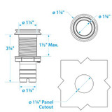 SEACHOICE 50-18621 MEGA DRIPLESS THRU HULL 1-1/8"