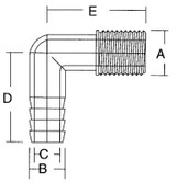 FORESPAR 901006 1/2-5/8  FEMALE ELBOW HECF 8