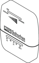 SUBURBAN MFG 161210 WALL THERMOSTAT-HEAT ONLY BLK
