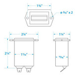 SC50-15321 SQ HOUR METER-BLACK BEZEL