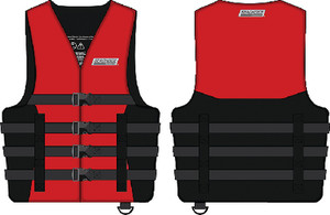 BODY GLOVE VESTS 85383 4-BELT SKI VEST RED S/M