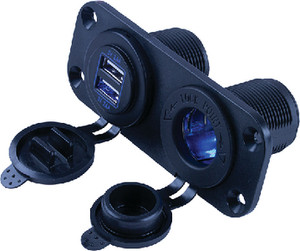 SEA-DOG LINE 426505-1 DOUBLE USB & POWER SOCKET