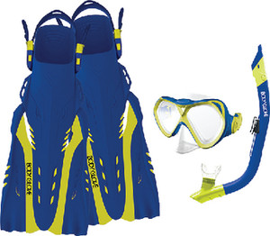 BODY GLOVE VESTS 15038SETBLCITLXL SNORKEL SET BLUE/CITRON L/XL