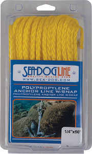 SEA-DOG LINE 304210100YW-1 POLY ANC LINE SNAP 3/8X100 YEL