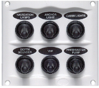AFI/MARINCO/GUEST/NICRO/BEP 900-6WPW SWITCH PANEL 6 GANG WHITE