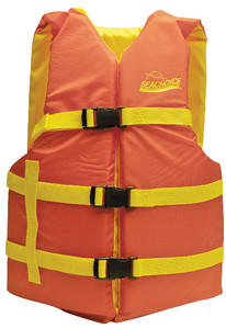 SEACHOICE 86230 ORANGE/YELLOW UNIV VEST 30-52"