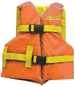SEACHOICE 86190 ORANGE/YELLO YOUTH VEST 25-29"