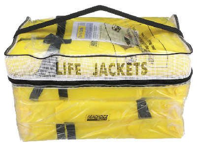 SEACHOICE EPE1110AK1AUPK4Y-86010 YEL ADLT LIFE VEST 4PAK W/BAG