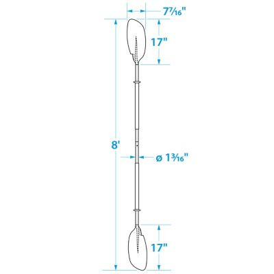 SEACHOICE 71137 8' KAYAK PADDLE-CURVED BLADE