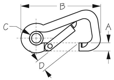SEA-DOG LINE 150105-1 ASYMETRICAL SNAP W/EYE