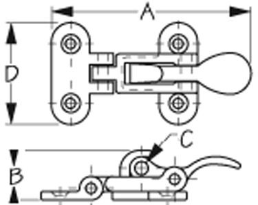 SEA-DOG LINE 221100-1 SS ANTI RATTLE  LATCH