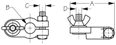 SEA-DOG LINE 415211-1 TERMINAL WING NUT - NEGATIVE
